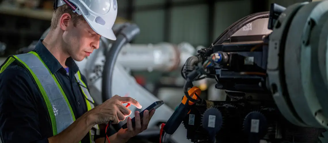 Expert conducting onsite inspection for plant and equipment valuation WA services